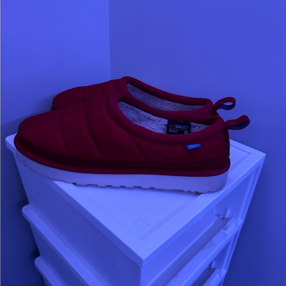 UGG red puffer slides